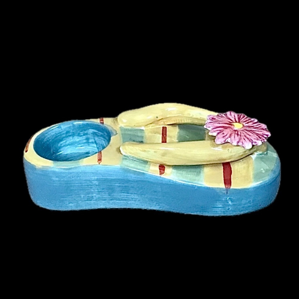 Single Flip Flop Tealight Candle Holder Colorful Summer Coastal Beach Tropical - Picture 6 of 9